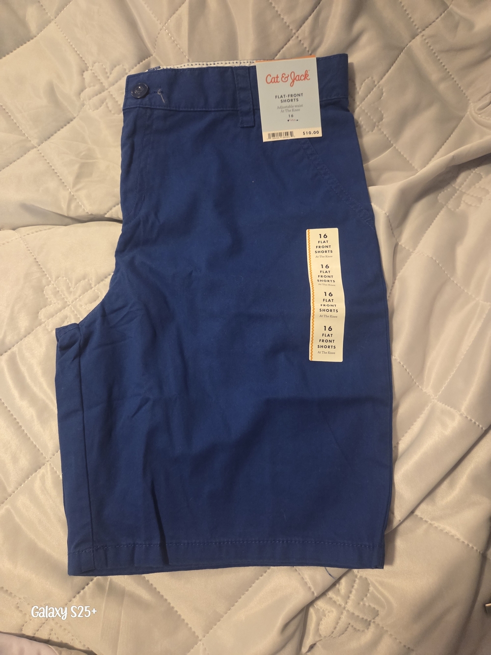Cat & Jack Boys 16 Flat-Front Royal Blue Shorts